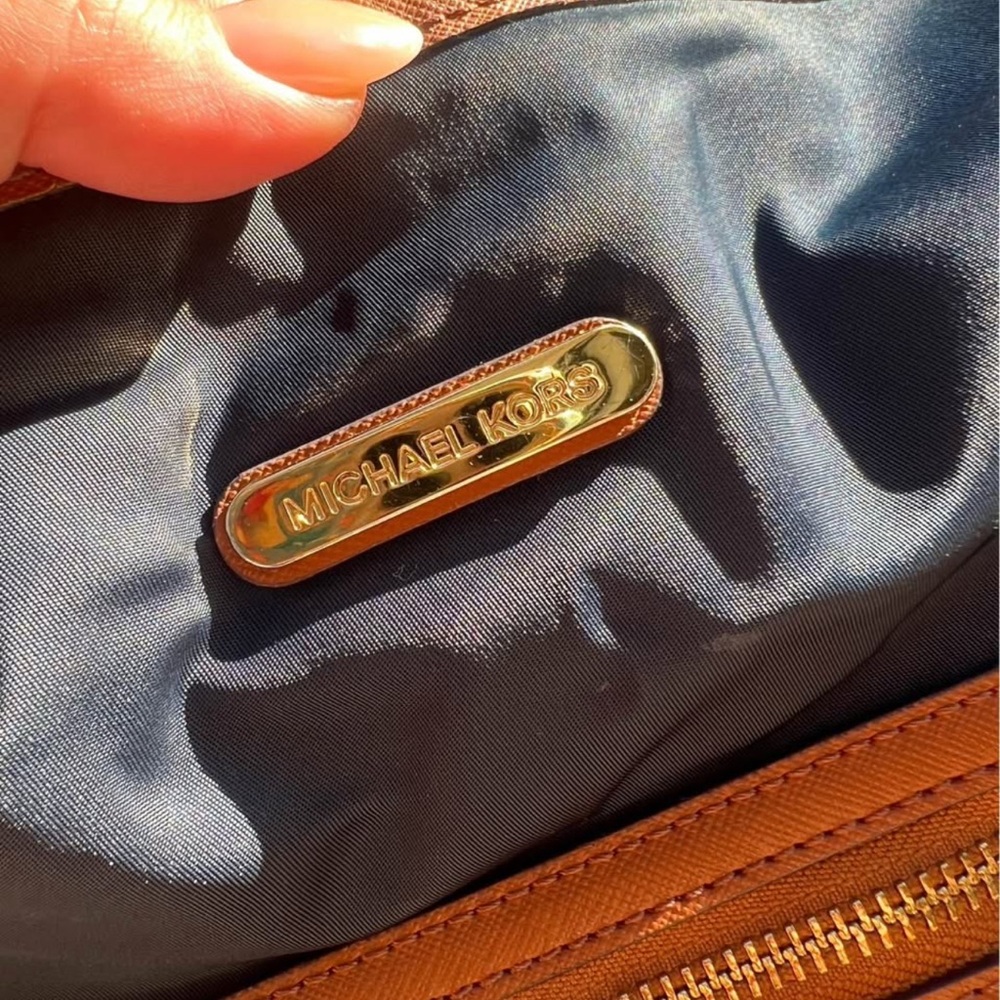 Michael Kors Navy and Brown Crossbody Bag